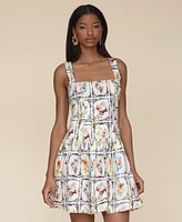 Avec Les Filles Women's Drop Waist Bubble Hem Mini Dress