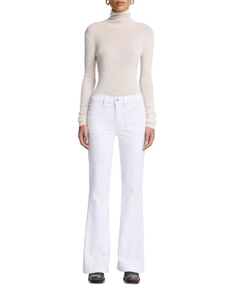 7 For All Mankind Women's Dojo Tailorless Patch-Pocket Bootcut Jeans