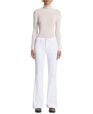 7 For All Mankind Women's Dojo Tailorless Patch-Pocket Bootcut Jeans