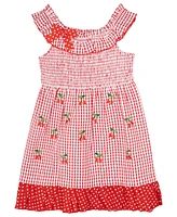 Rare Editions Toddler and Little Girls Cherry Seersucker Dress