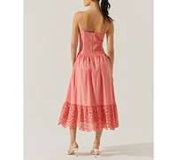Astr the Label Women's Nathalia Cotton Eyelet Midi Dress