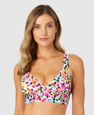 Anne Cole Women's Abstract Dot Soft Shirred Bikini Top