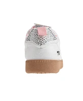Bebe Little Girls Comfortable Low Top with Perforated Detail and Rhinestones Sneakers