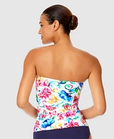Anne Cole Women's Watercolor Paisley Twist-Front Bandeau Tankini Top