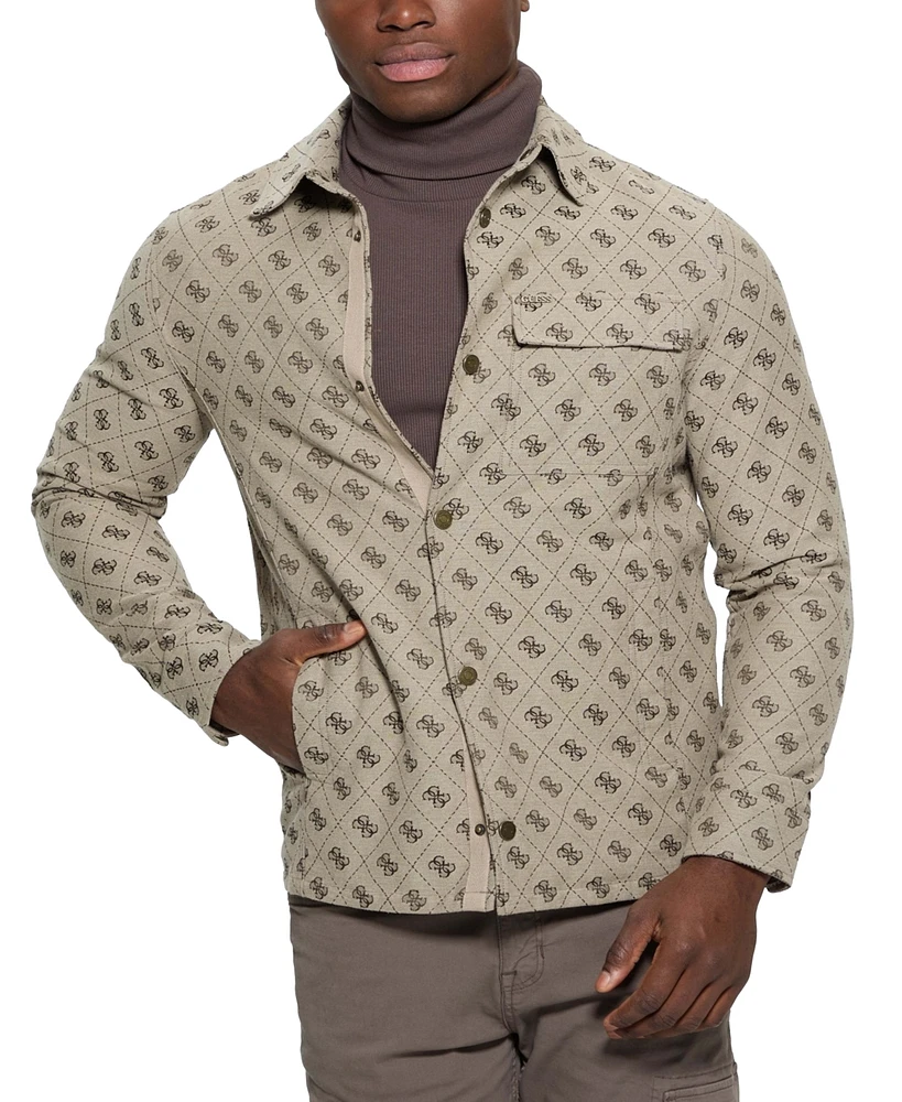 Guess Men's Monogram Long-Sleeve Shacket