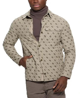 Guess Men's Monogram Long-Sleeve Shacket