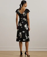 Lauren Ralph Women's Floral-Applique Tulle Cocktail Dress