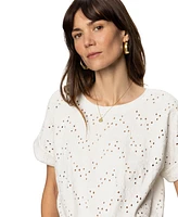 Sanctuary Women's Cotton All Day Eyelet Tie-Front Tee