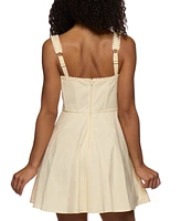 B Darlin Juniors' Ruched-Front Fit & Flare Dress