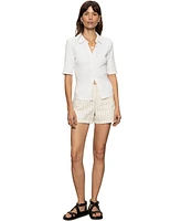 Sanctuary Women's Elbow-Sleeve Ribbed-Knit Shirt