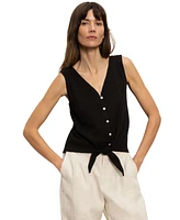 Sanctuary Women's Vacation Tie-Front Button-Up Vest