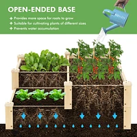 3-Tier Outdoor Raised Garden Bed Vegetable Planter Box for Patio Lawn Backyard