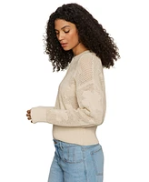 Sanctuary Women's Cotton Flower Pop Open-Stitch Jacket