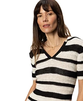 Sanctuary Women's Cotton Striped-Knit Sweater Top