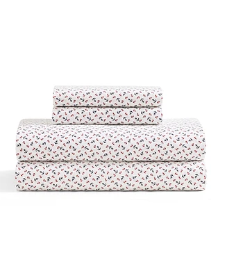Tommy Hilfiger Printed 200-Thread Count Cotton Percale -Pc. Sheet Set