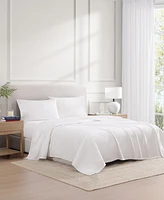 Tommy Hilfiger Solid 200-Thread Count Hem Stripe Cotton Percale -Pc. Sheet Set