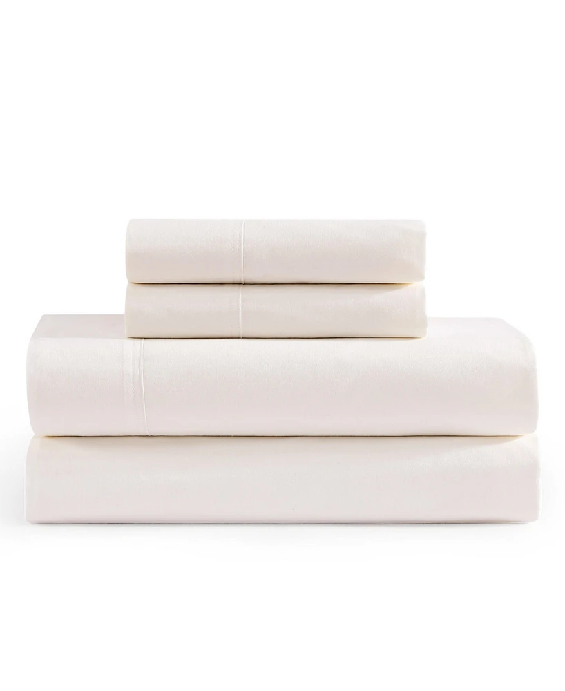 Tommy Hilfiger Solid 200-Thread Count Cotton Percale -Pc. Sheet Set