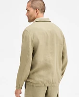 Club Room Men's Linen Zip-Front Bomber Jacket, Exclusively at Macy's