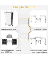 Folding Camping Table with Storage Organizer
