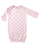 Luvable Friends Baby Girls Cotton Gowns, Bird, Preemie/Newborn