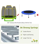 7 Ft Trampoline for Kids, Heavy Duty Steel Frame Small Mini Toddler Trampoline, Great Gifts for Boys Girls, Outdoor Indoor Kids Trampoline with Net, f