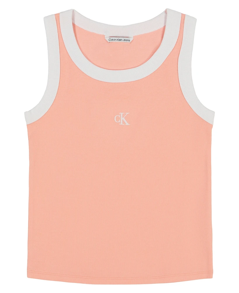 Calvin Klein Big Girls Contrast Rib Tank Top
