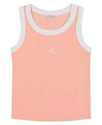 Calvin Klein Big Girls Contrast Rib Tank Top