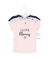 Hudson Baby Baby Girls Hudson Short Sleeve T-Shirts Mommy Pink Navy, 18-24 Months