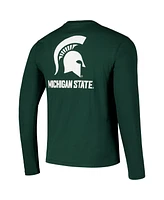 Colosseum Men's Green Michigan State Spartans Logo Lockup 3-Hit Active Blend Long Sleeve T-Shirt