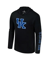 Colosseum Men's Black Kentucky Wildcats Color Pop Active Blend 2-Hit Long Sleeve Hooded T-Shirt