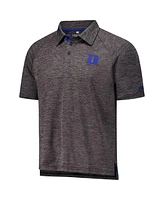 Colosseum Men's Heather Charcoal Duke Blue Devils Down Swing Raglan Team Polo Shirt