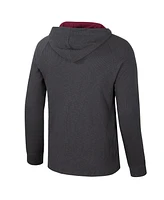 Colosseum Men's Charcoal Florida State Seminoles DuJour Raglan Long Sleeve Henley Hoodie T-Shirt