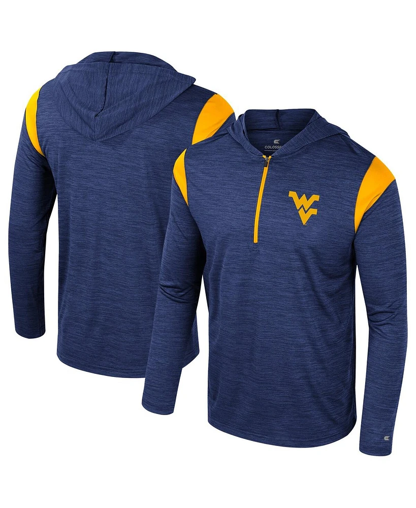 Colosseum Men's Navy West Virginia Mountaineers Dozer Half-Zip Windshirt