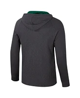 Colosseum Men's Charcoal Michigan State Spartans DuJour Raglan Long Sleeve Henley Hoodie T-Shirt