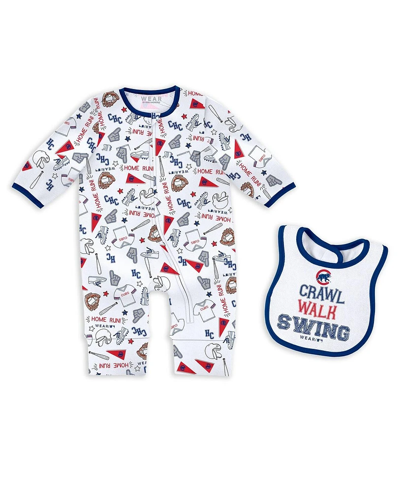 Wear by Erin Andrews Baby Boys and Girls Chicago Cubs Sleep Play Set