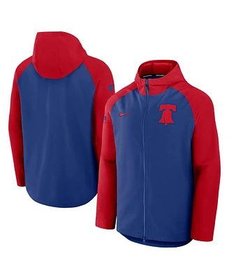 Nike Men's Royal/Red Philadelphia Phillies Authentic Collection Raglan Performance Full-Zip Jacket
