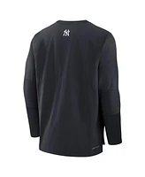 Nike Men's Navy New York Yankees Authentic Collection Lightweight Player Tri-Blend Performance Pullover Sweatshirt
