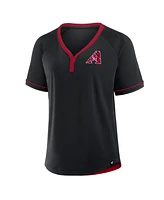 Fanatics Women's Black Arizona Diamondbacks League Diva Star Raglan V-Neck Top