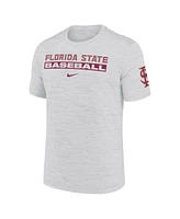 Nike Men's Ash Florida State Seminoles Velocity Baseball Wordmark Stack Performance T-Shirt