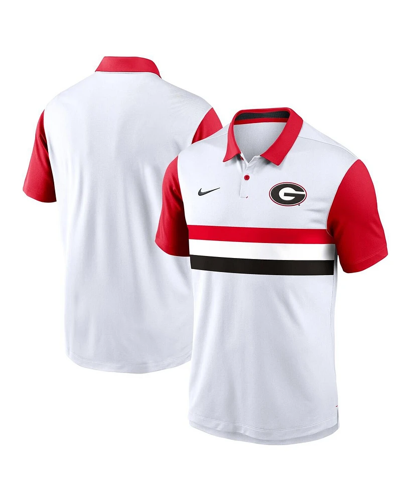 Nike Men's White Georgia Bulldogs Campus Pattern Vapor Performance Polo Shirt