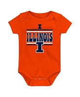 Outerstuff Newborn Navy Illinois Fighting Illini Sunday Comics Bodysuit 3-Pack