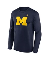 Jordan Men's Navy Michigan Wolverines Prime TimePrimary Legend Long Sleeve T-Shirt
