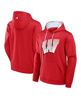 Fanatics Men's Red Wisconsin Badgers Defender Dot Faded Primary Pullover Hoodie