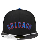 New Era Men's Black Chicago Cubs Metallic Camo 59FIFTY Fitted Hat