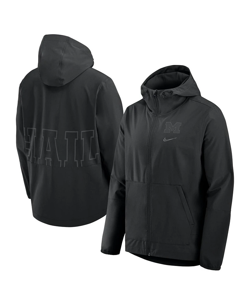 Nike Men's Black Michigan Wolverines Performance Full-Zip Woven Jacket