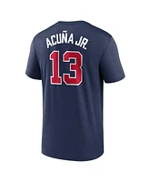 Nike Men's Ronald Acuna Jr. Navy Atlanta Braves Legend Name and Number Home T-Shirt