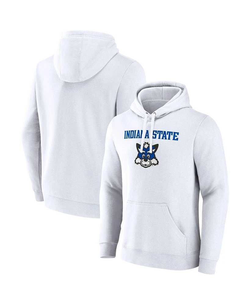 Fanatics Men's White Indiana State Sycamores Primary Logo Pullover Hoodie