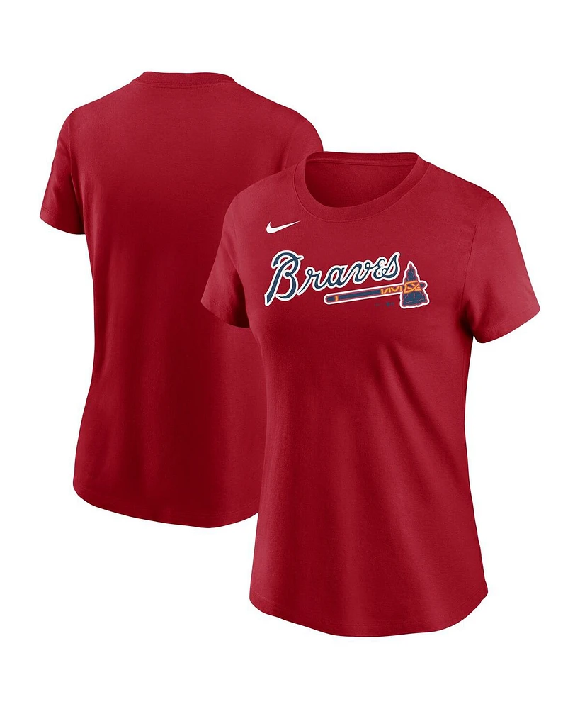 Nike Women's Red Atlanta Braves Wordmark T-Shirt
