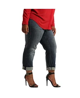 Poetic Justice Plus Tall Curvy-Fit Rolled Cuff Boyfriend Jeans