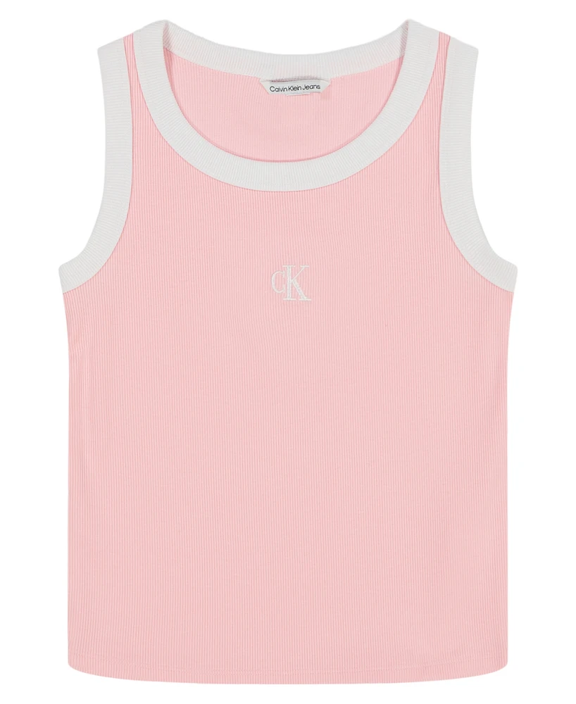 Calvin Klein Big Girls Contrast Rib Tank Top